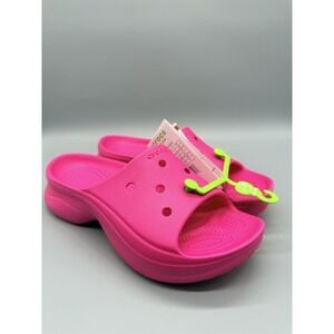 Crocs BAE Slides Slip On Platform Sandals Slide Dragon Fruit Pink Women's Size 9